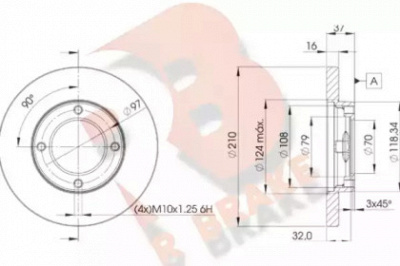 R BRAKE 78rbd28702 -  Тормозной диск